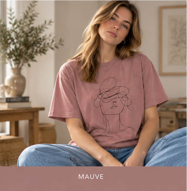 Abstract Line Art Face T‑Shirt — Minimalist Womens Graphic Tee