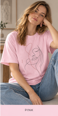 Minimal Line Art Face T‑Shirt — Elegant Abstract Portrait Tee