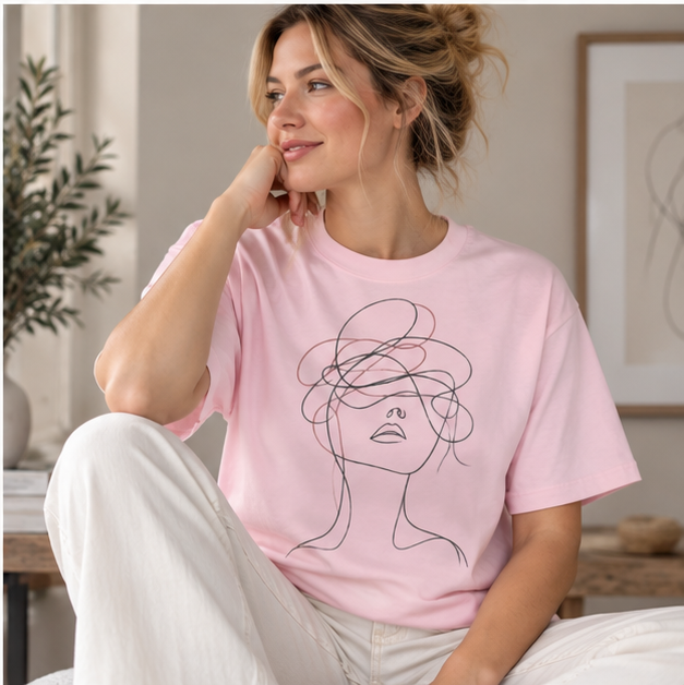 Abstract Line Art Woman T-Shirt