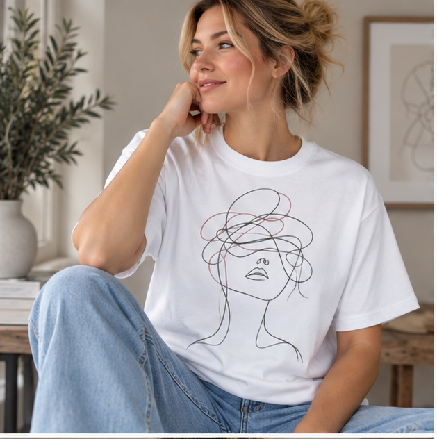 Abstract Line Art Woman T-Shirt