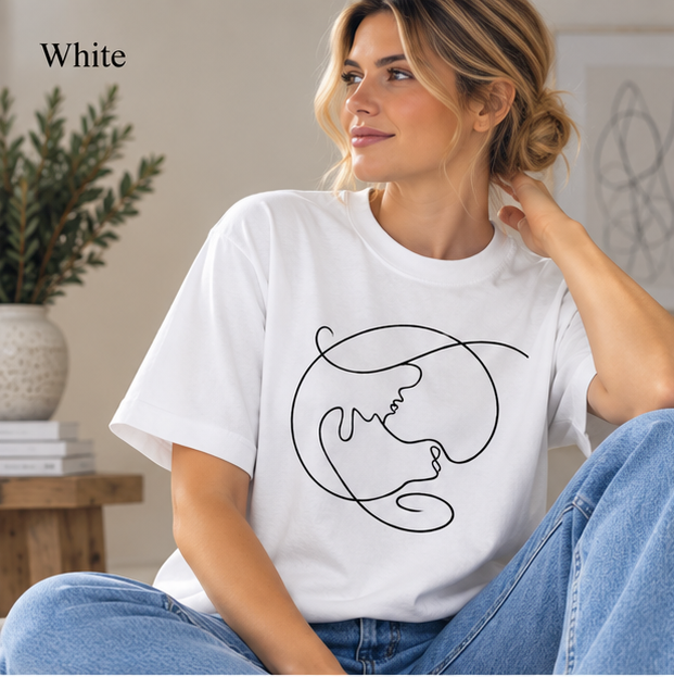 Minimal Line Art Earth T‑Shirt — Continuous Line Globe Design