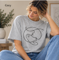 Minimal Line Art Earth T‑Shirt — Continuous Line Globe Design