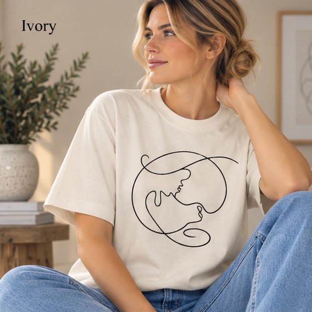 Minimal Line Art Earth T‑Shirt — Continuous Line Globe Design