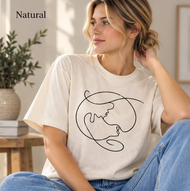 Minimal Line Art Earth Tee — Continuous Line Globe T-Shirt