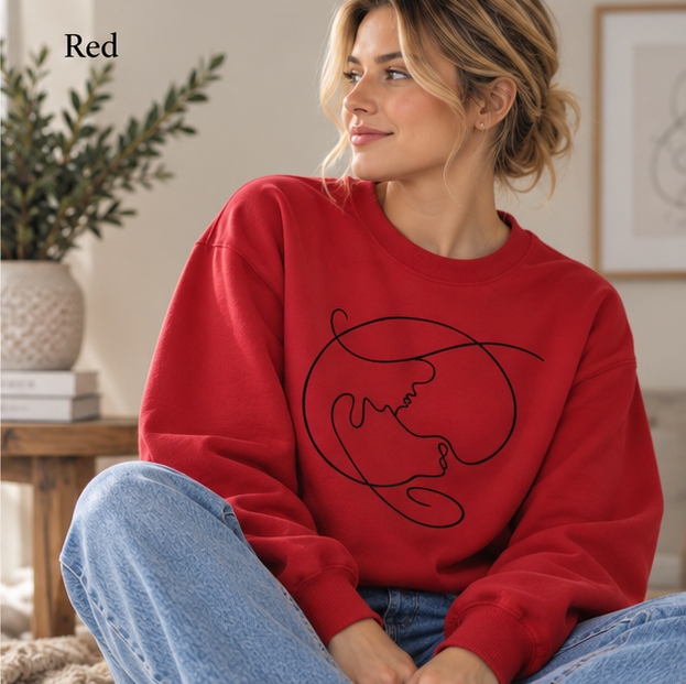 Minimal Line Art Earth Crewneck Sweatshirt