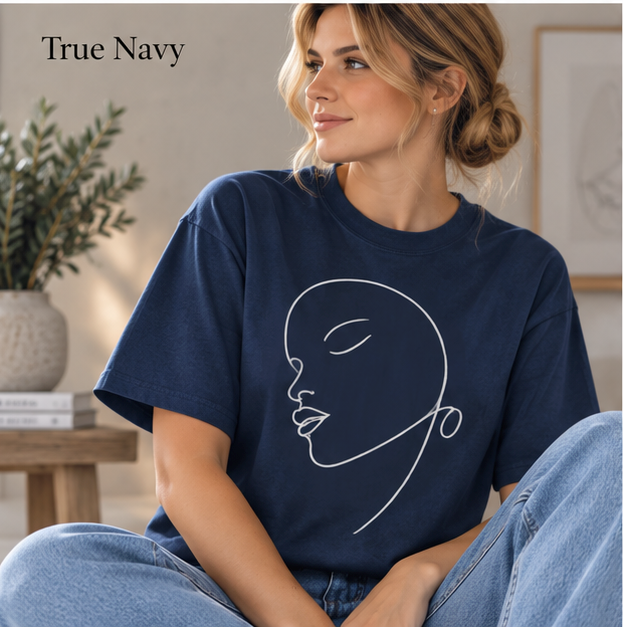 Minimalist Line Art Face T-Shirt