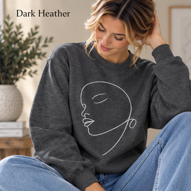 Minimal Line Art Face Crewneck Sweatshirt