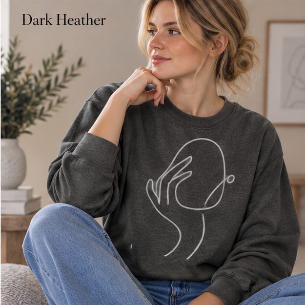 Minimal Abstract Face Crewneck Sweatshirt