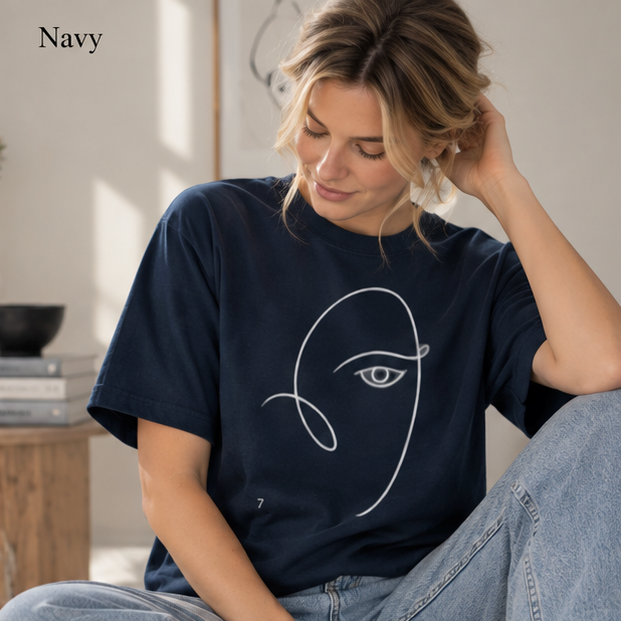 Abstract Minimal Face T‑Shirt – Single Line Portrait Tee