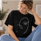 T-Shirt — Minimal Line Art Face Tee
