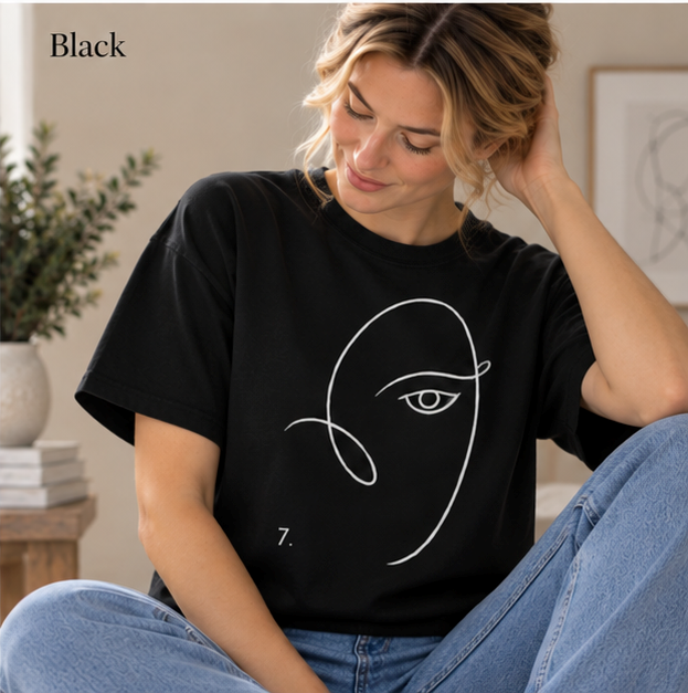 T-Shirt — Minimal Line Art Face Tee