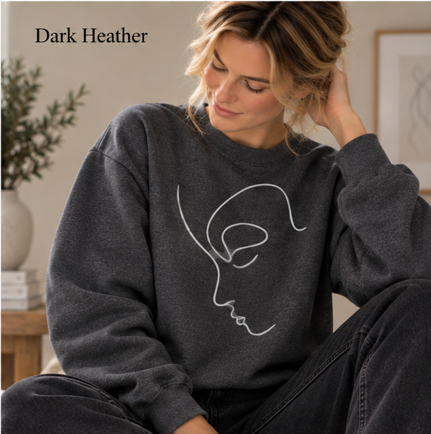 Minimal Line Art Face Crewneck Sweatshirt