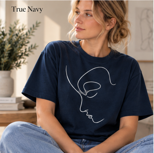 Minimal Line Art Face T-Shirt — Abstract Single-Line Portrait Tee