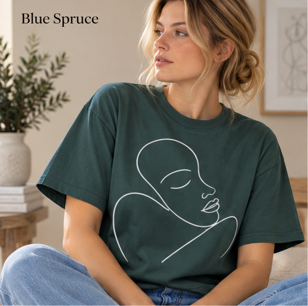 Minimal Line Art Face T-Shirt — Modern Abstract Graphic Tee