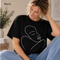 Minimal Line Art Face T-Shirt — Modern Abstract Graphic Tee