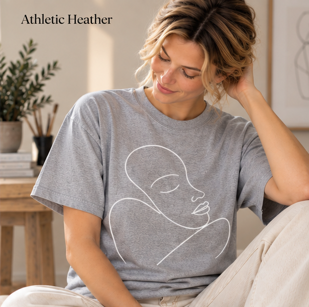 Minimal Line Art Face T‑Shirt — Abstract Feminine Portrait Tee