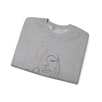 Minimal Line Art Face Sweatshirt — Abstract Feminine Crewneck