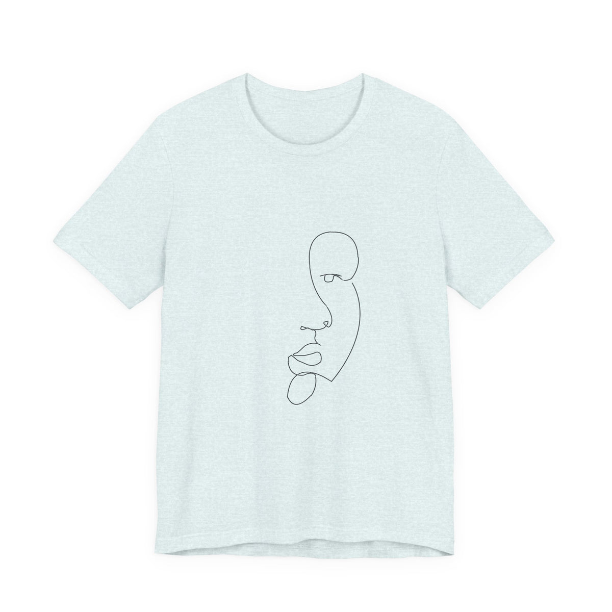 Minimal One-Line Face Tee — Modern Abstract Art T-Shirt
