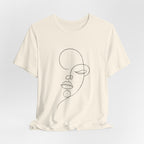 Minimal Line Art Face T-Shirt — One-Line Abstract Portrait Tee