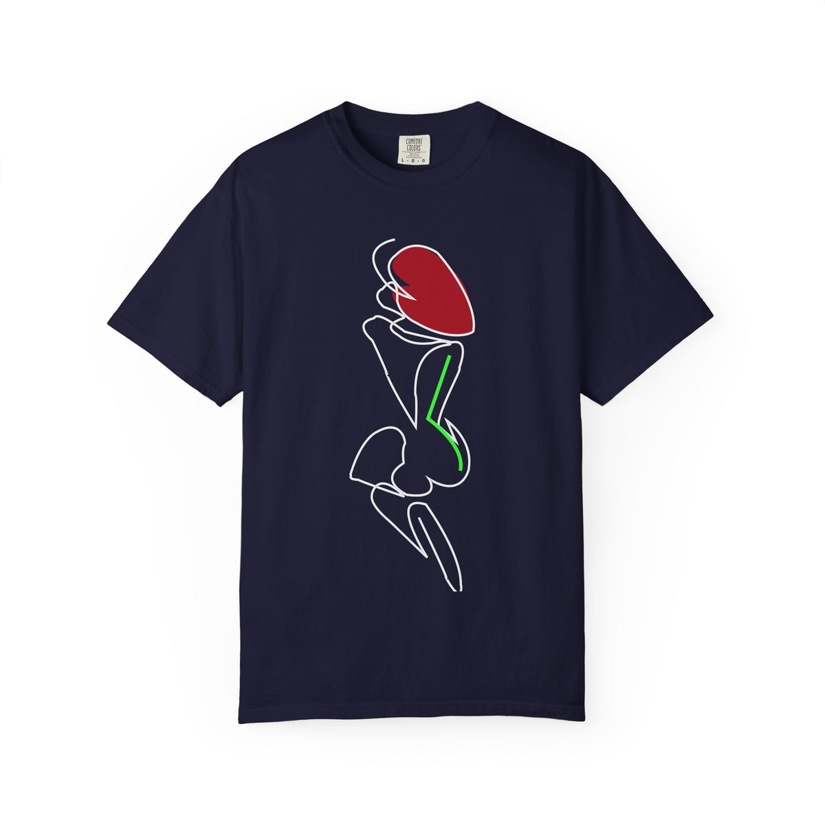 Abstract Line Art Rose T-Shirt