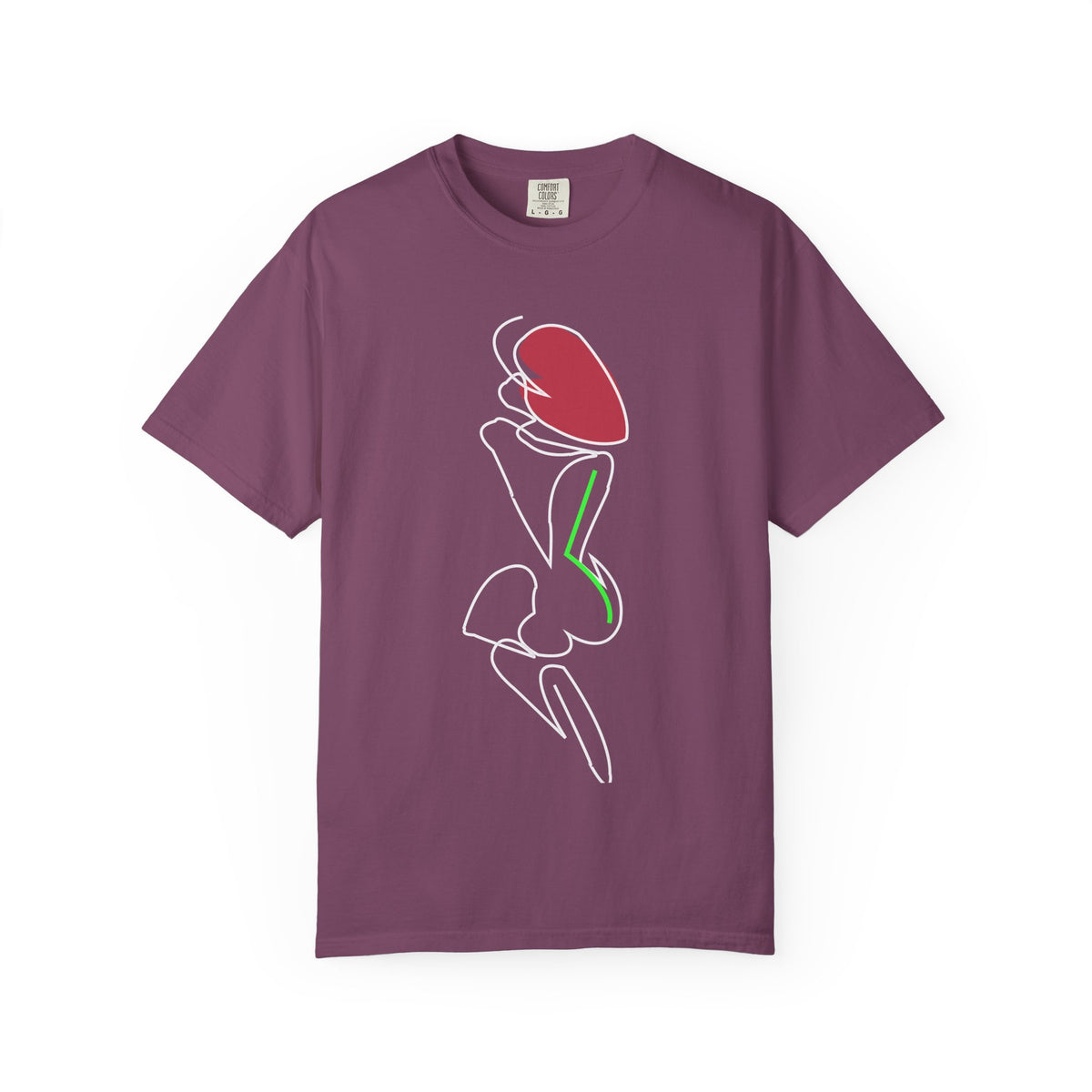 Abstract Line Art Rose T-Shirt