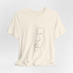 Minimal One-Line Face Tee — Modern Abstract Art T-Shirt