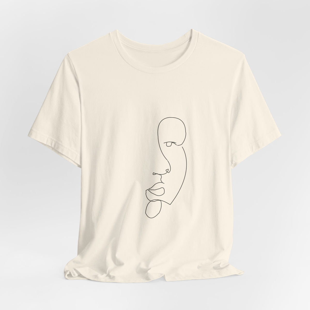 Minimal One-Line Face Tee — Modern Abstract Art T-Shirt