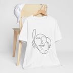 Minimal One-Line Face T-Shirt – Abstract Continuous Line Art Tee