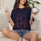 Minimal Line Art Face T-Shirt — Abstract One-Line Portrait Tee