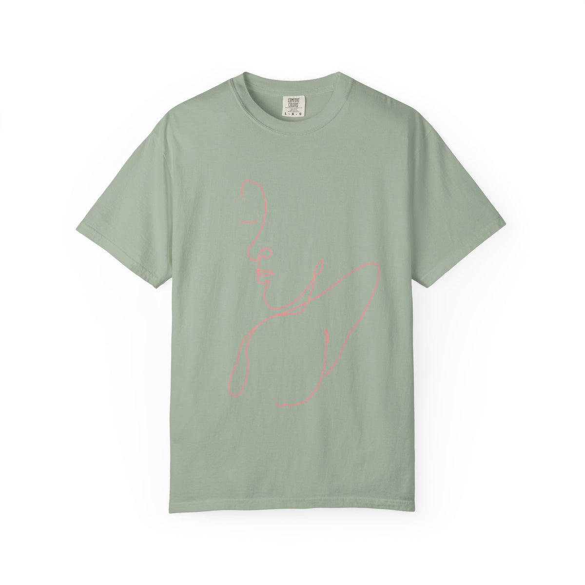 Minimal Line Art Face T-Shirt — Feminine Contour Graphic Tee