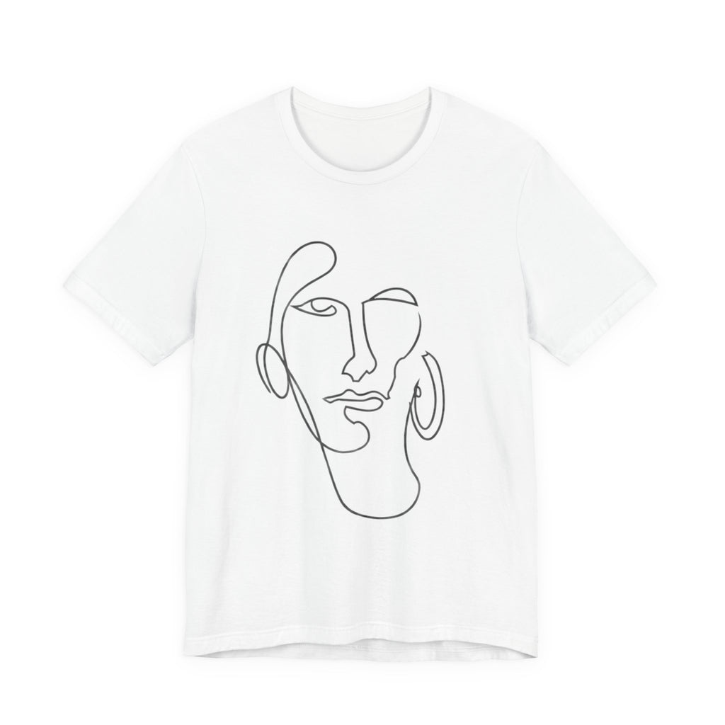 Abstract Line Art Face T‑Shirt — Minimalist One-Line Portrait Tee