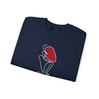 Minimal Pink Tulip Sweatshirt – Simple Floral Crewneck