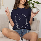 Minimalist Line Art Face T-Shirt