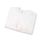 Minimal Line Art Whale Crewneck Sweatshirt – Pink Whale Sketch Pullover