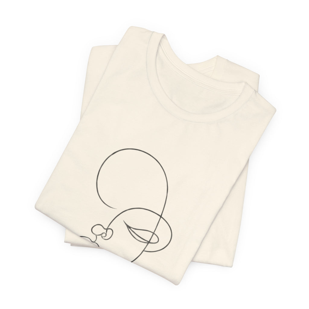 Minimal Line Art Face T-Shirt — One-Line Abstract Portrait Tee