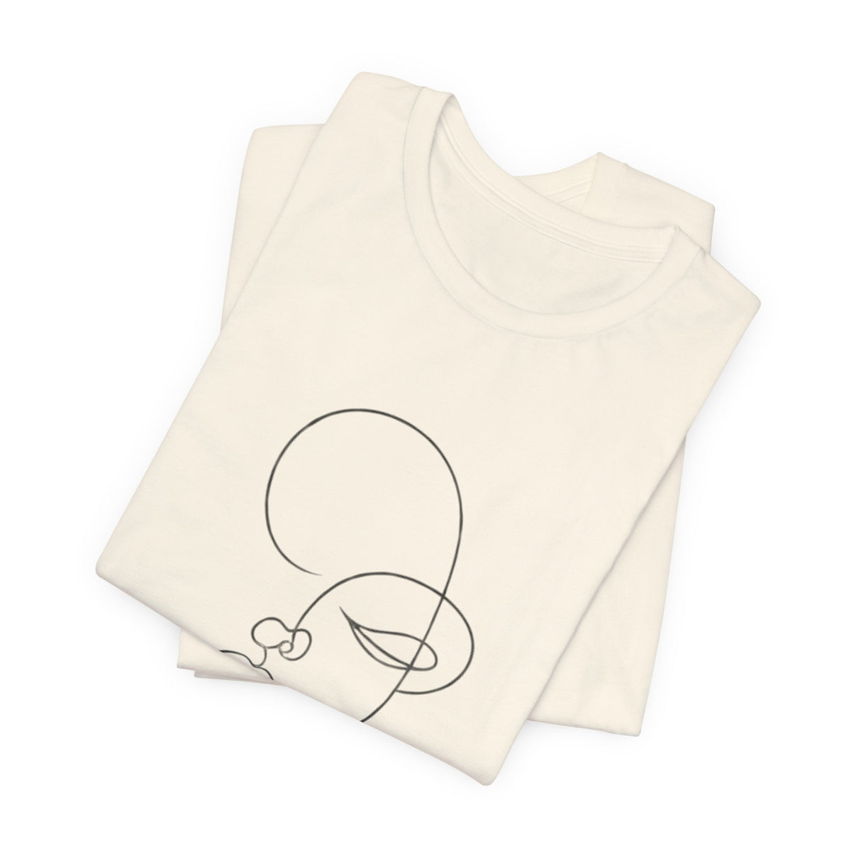Minimal Line Art Face T-Shirt — One-Line Abstract Portrait Tee