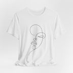 Minimal Line Art Face T-Shirt — One-Line Abstract Portrait Tee