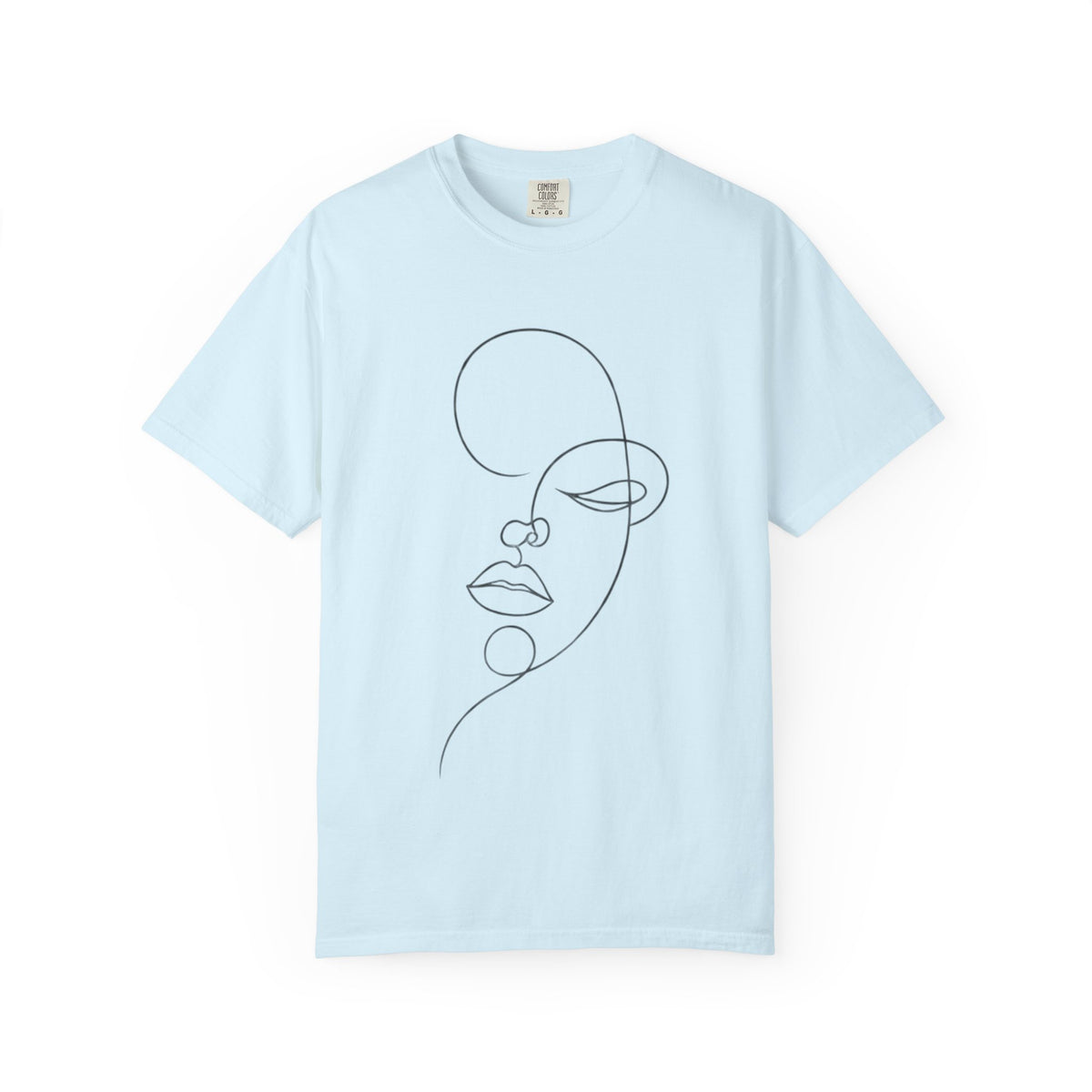 Minimal One-Line Face T-Shirt — Abstract Line Art Tee