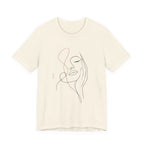 Minimal Line Art Face T‑Shirt — Elegant Abstract Portrait Tee