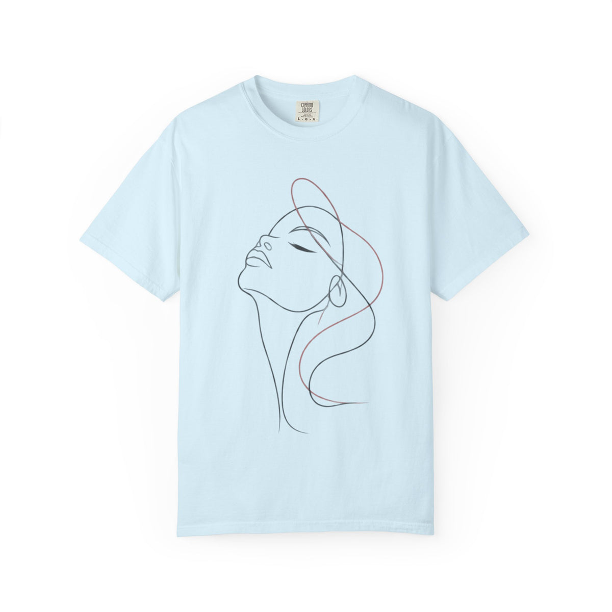 Line Art Face T-Shirt — Minimalist Woman Profile Graphic Tee