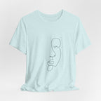 Minimal One-Line Face Tee — Modern Abstract Art T-Shirt