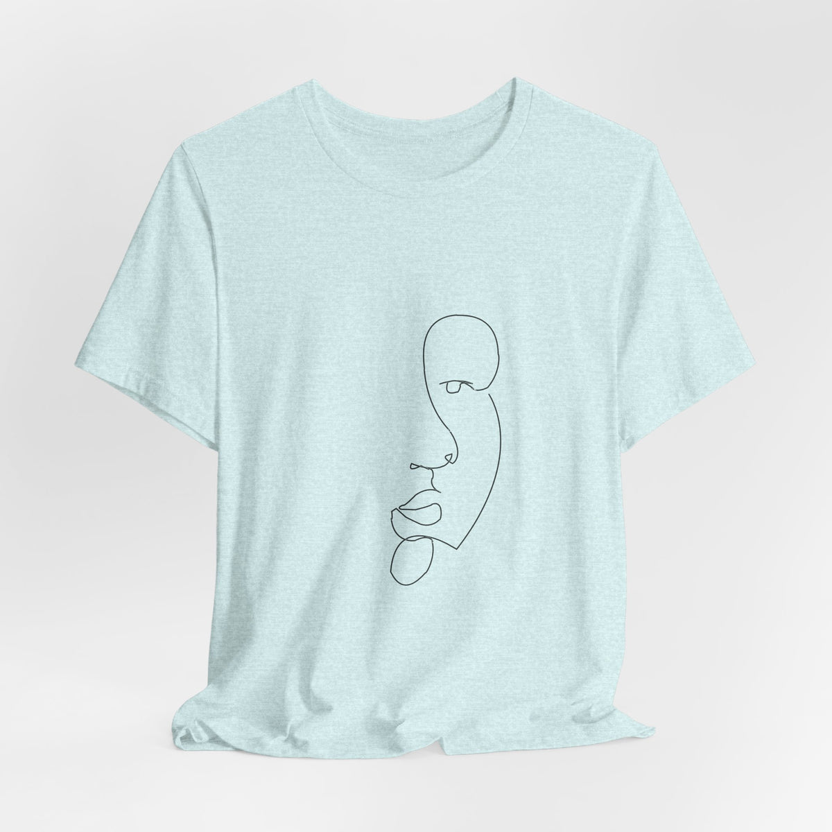 Minimal One-Line Face Tee — Modern Abstract Art T-Shirt