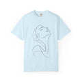 Minimal Line Art Woman T-Shirt — Elegant Single-Line Portrait Tee