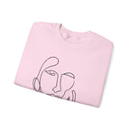 Minimal Line Art Face Sweatshirt — Abstract One-Line Portrait Crewneck