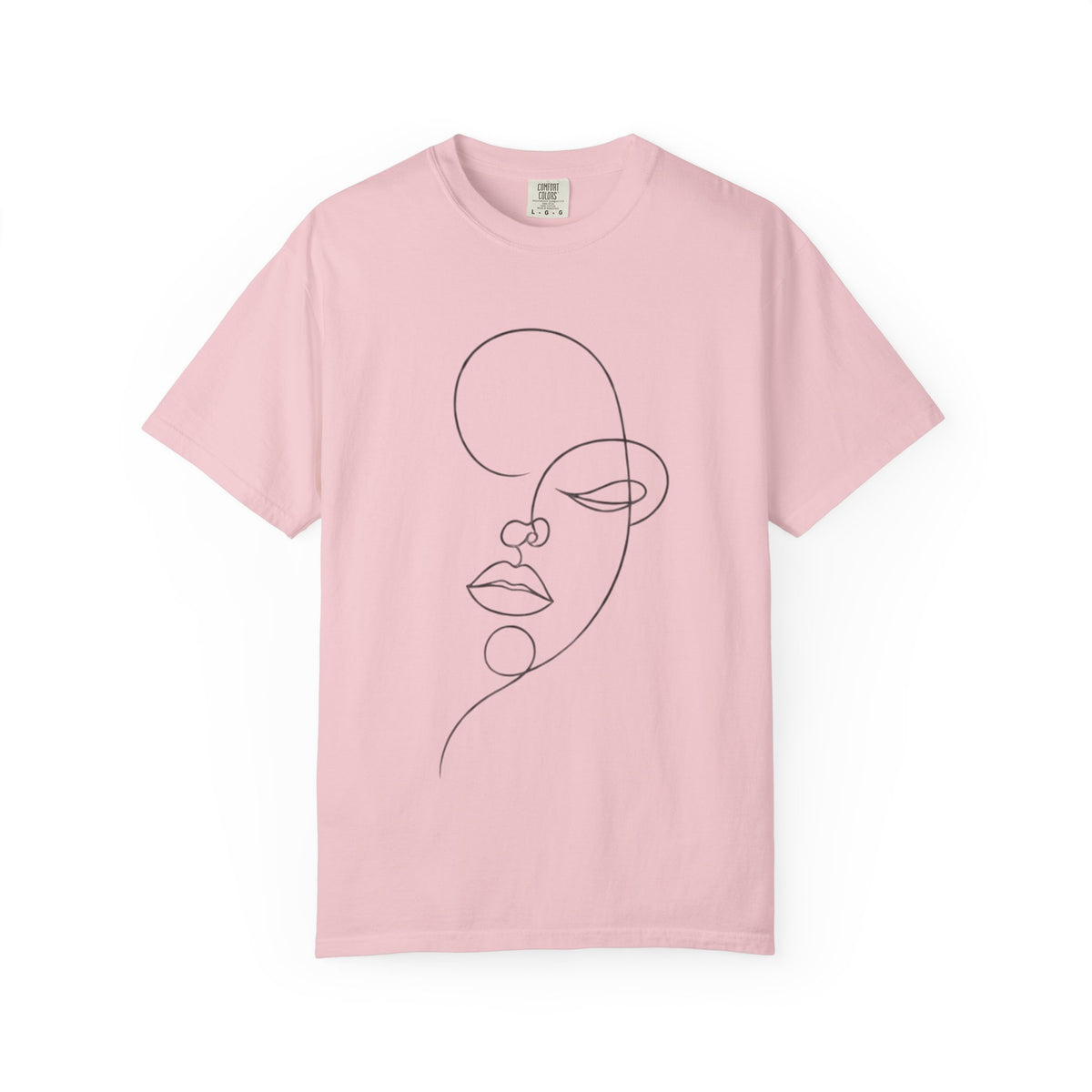 Minimal One-Line Face T-Shirt — Abstract Line Art Tee