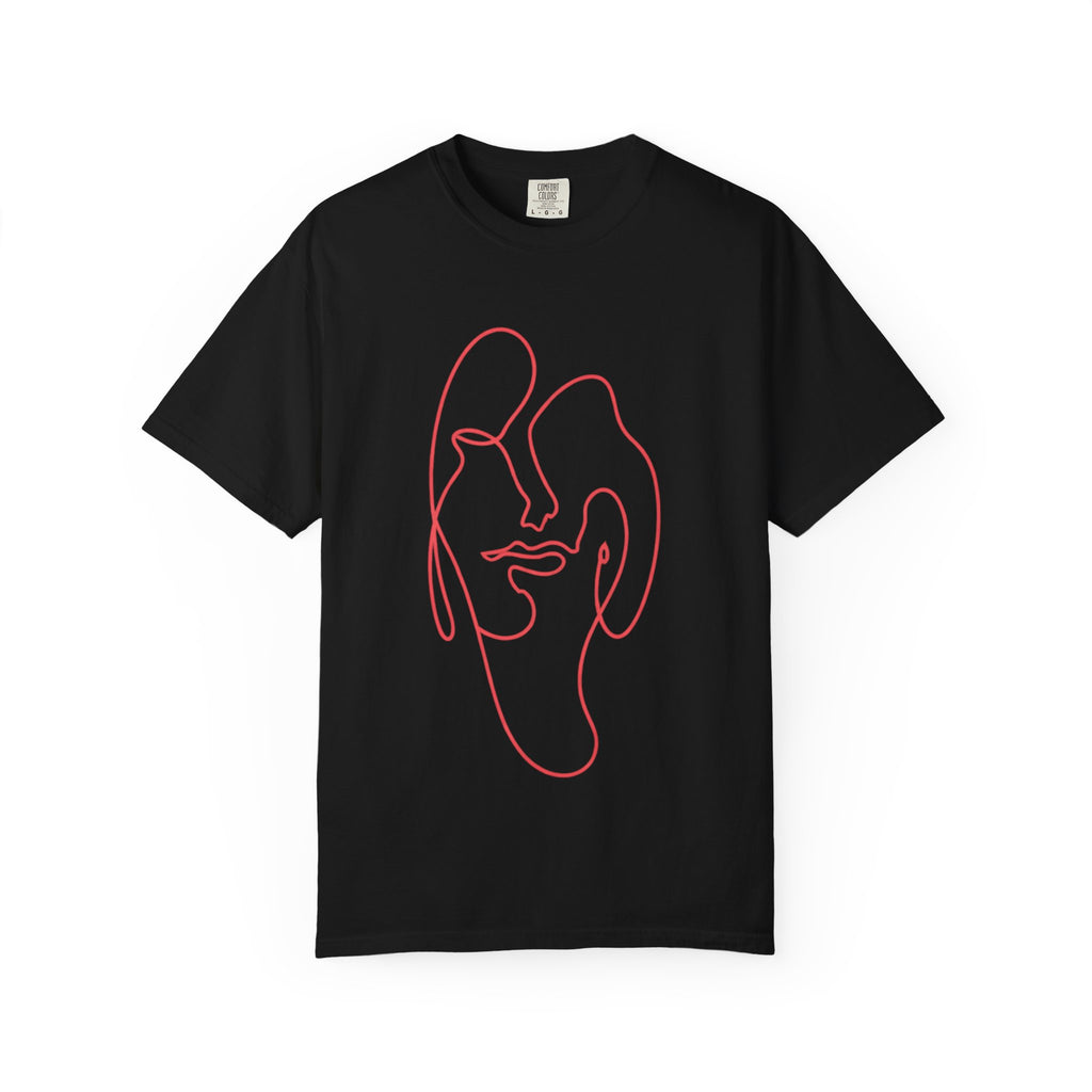 Minimal Line Art Face T-Shirt — Abstract One-Line Portrait Tee