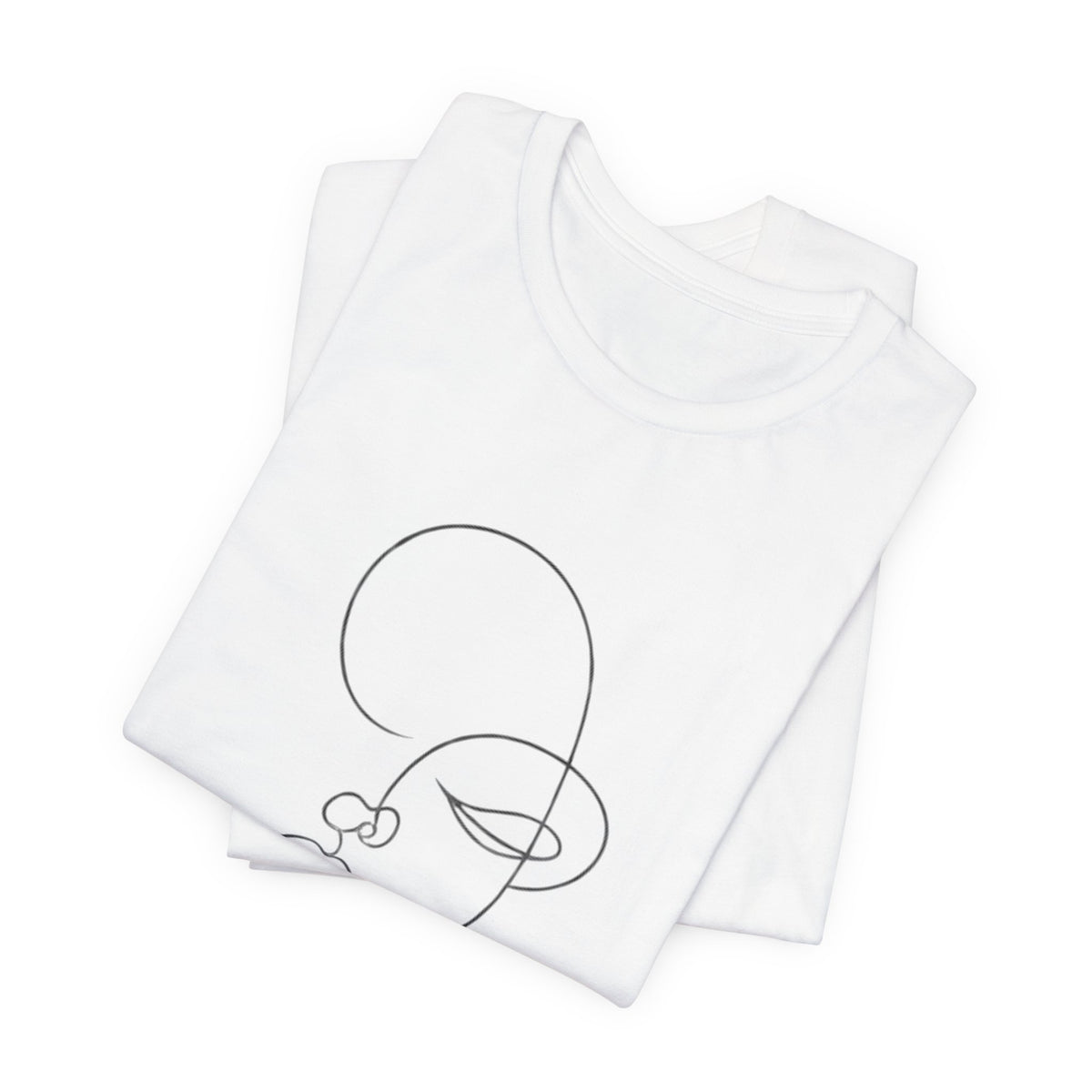 Minimal Line Art Face T-Shirt — One-Line Abstract Portrait Tee