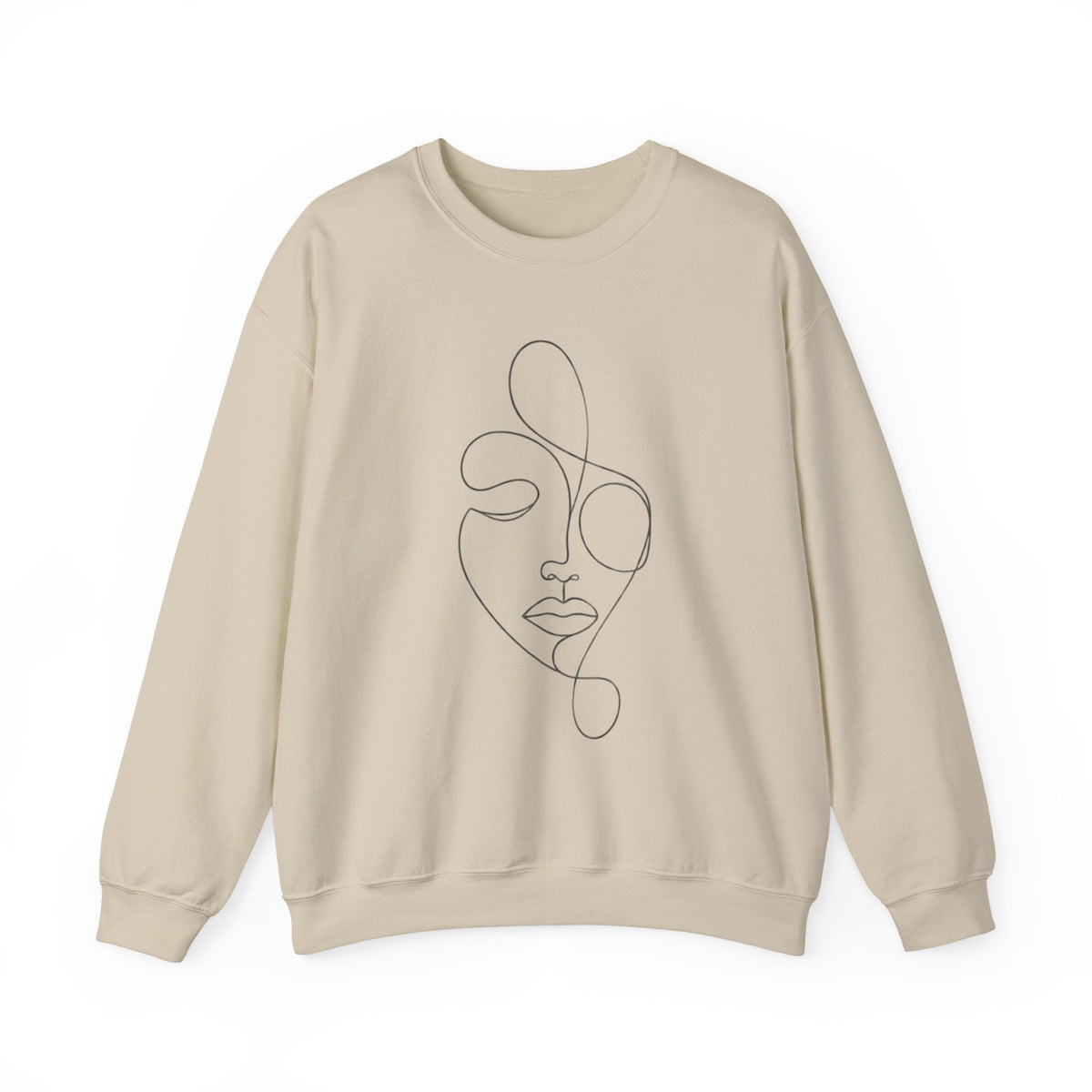 Within 11 | Minimalist Line Art Face Crewneck Sweatshirt