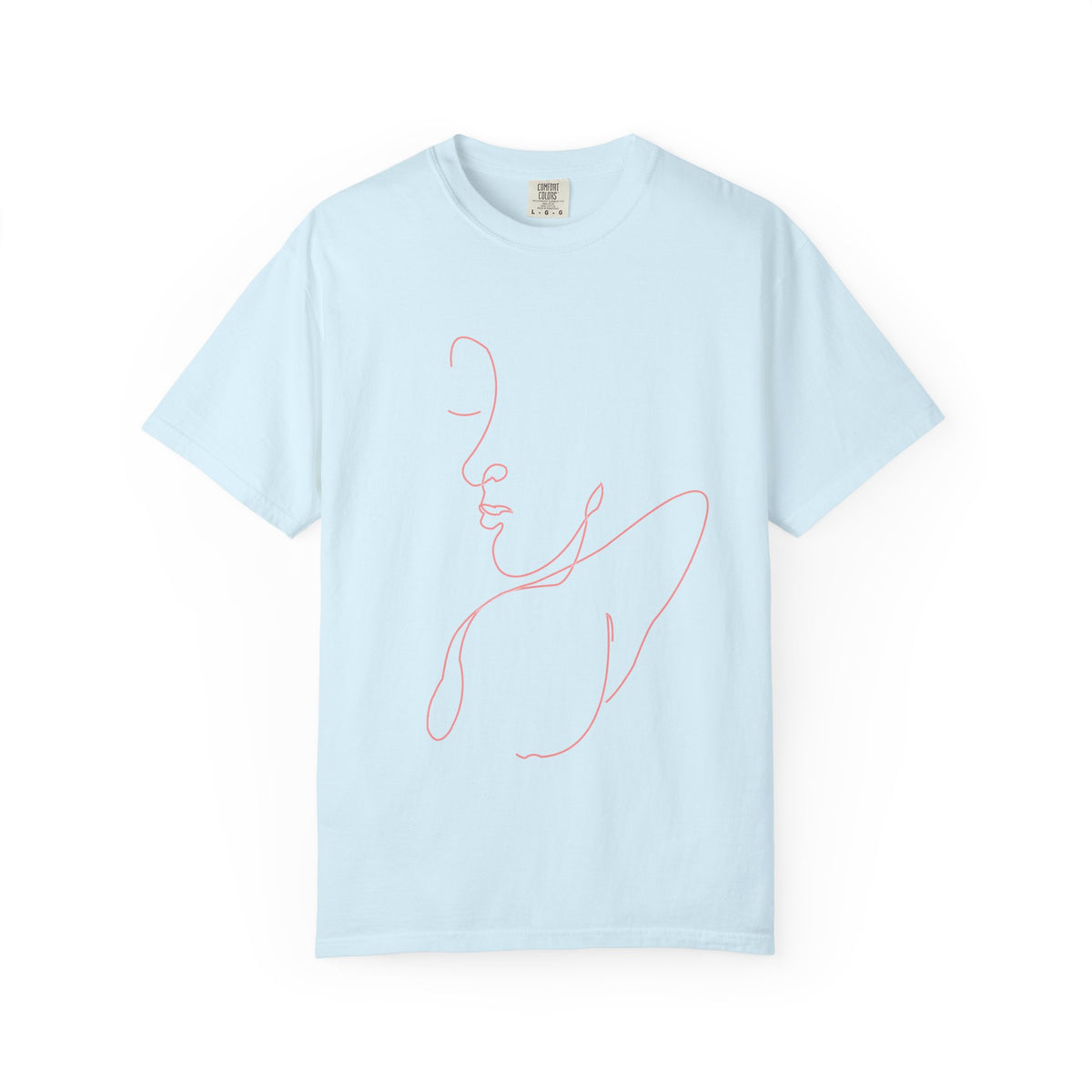 Minimal Line Art Face T-Shirt — Feminine Contour Graphic Tee