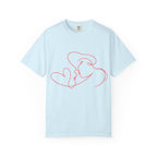 Minimalist Red Line Art Kiss T-Shirt